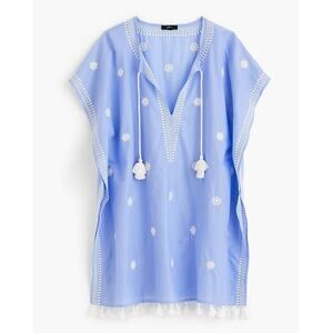 J Crew Women’s Embroidered Indian Cotton Beach Tunic Dress Coverup Sz S EUC